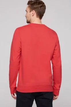 Herren CAMP DAVID & SOCCX Sweatshirt mit Logo Print skipper red