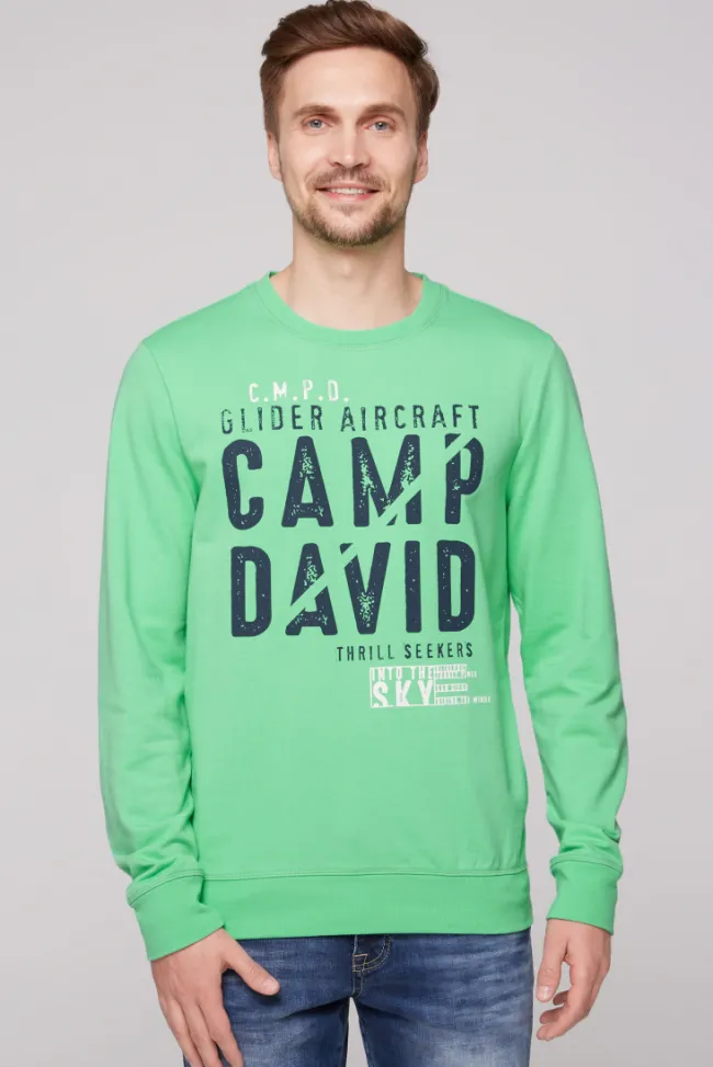 Herren CAMP DAVID & SOCCX Sweatshirt mit Logo Print regatta green