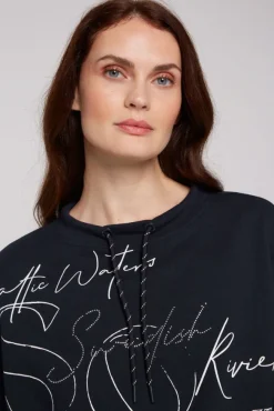 Damen CAMP DAVID & SOCCX Sweatshirt mit 3/4-Ärmeln und Artwork blue navy