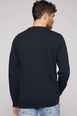 Herren CAMP DAVID & SOCCX Sweatshirt mit rundem Label Print blue navy