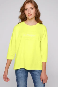 Damen CAMP DAVID & SOCCX Sweatshirt mit tonigen Rubber Prints yellow lime