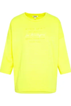 Damen CAMP DAVID & SOCCX Sweatshirt mit tonigen Rubber Prints yellow lime