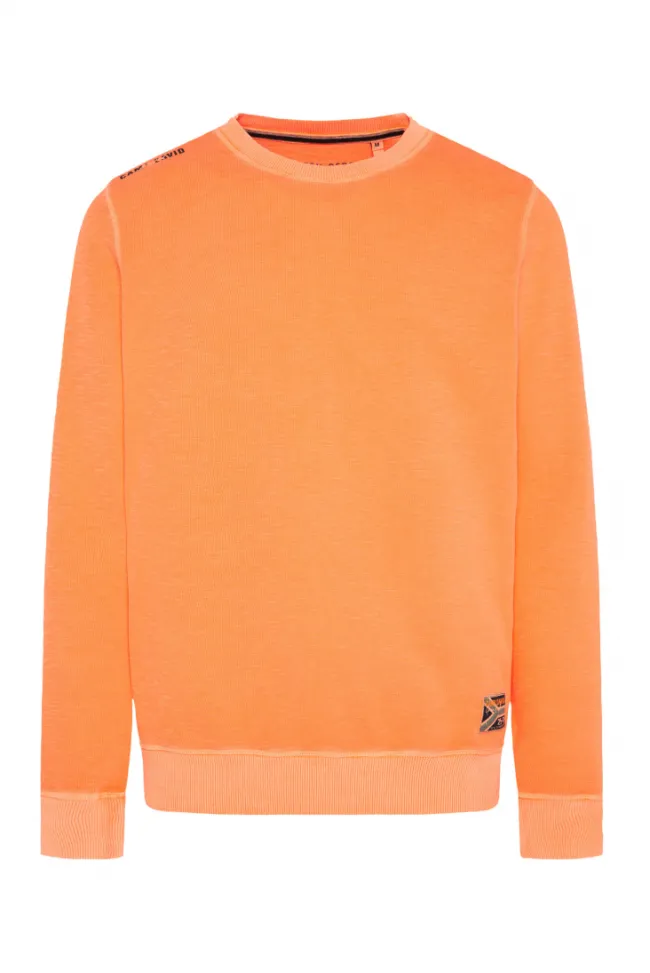 Herren CAMP DAVID & SOCCX Sweatshirt mit Used-Waschung sunrise orange