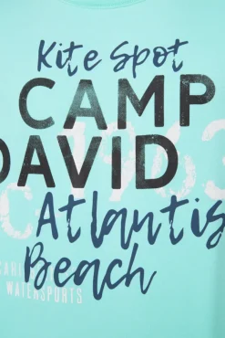 Herren CAMP DAVID & SOCCX Sweatshirt mit Wording Print aqua green | M