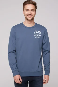 Herren CAMP DAVID & SOCCX Sweatshirt mit Wording Print blue haze | S