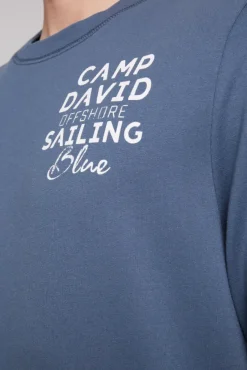 Herren CAMP DAVID & SOCCX Sweatshirt mit Wording Print blue haze | S