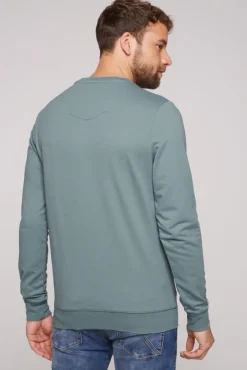 Herren CAMP DAVID & SOCCX Sweatshirt mit Wording Print grey green | S