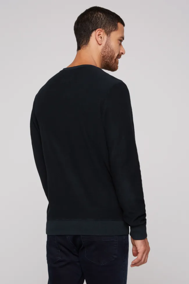 Herren CAMP DAVID & SOCCX Sweatshirt Reversed mit Patch-Print blue navy