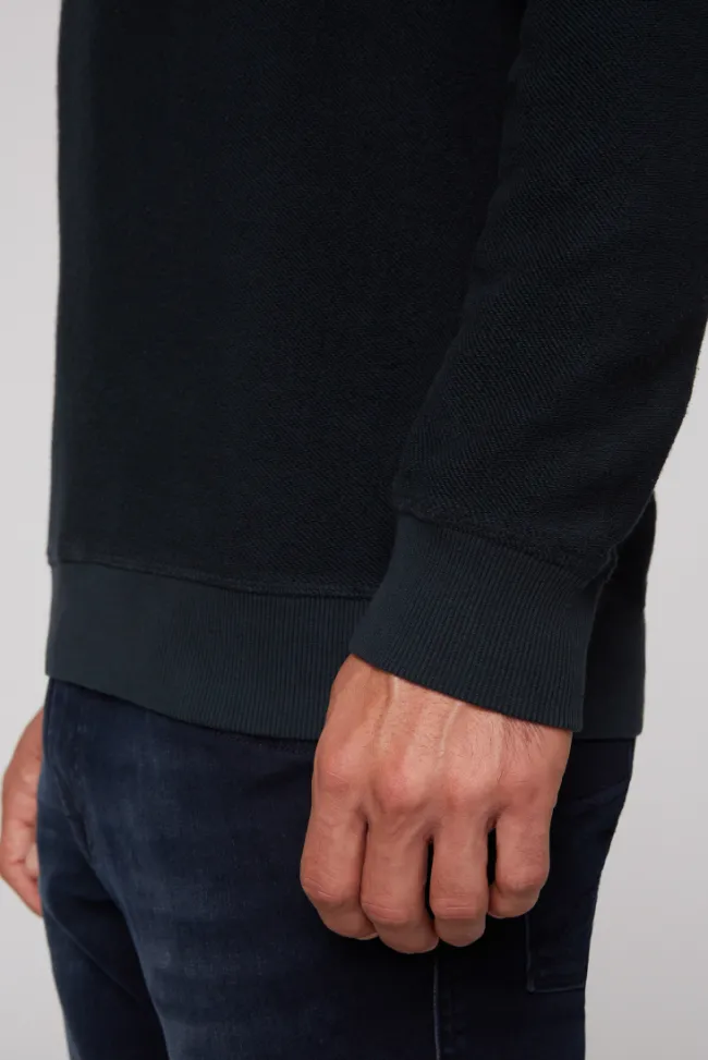 Herren CAMP DAVID & SOCCX Sweatshirt Reversed mit Patch-Print blue navy