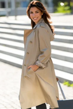 Damen CAMP DAVID & SOCCX Trenchcoat mit Bindegürtel dark stone beige
