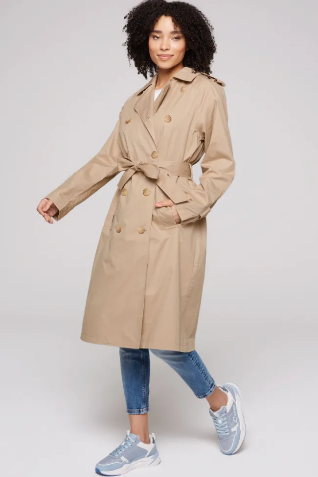 Damen CAMP DAVID & SOCCX Trenchcoat mit Bindegürtel dark stone beige