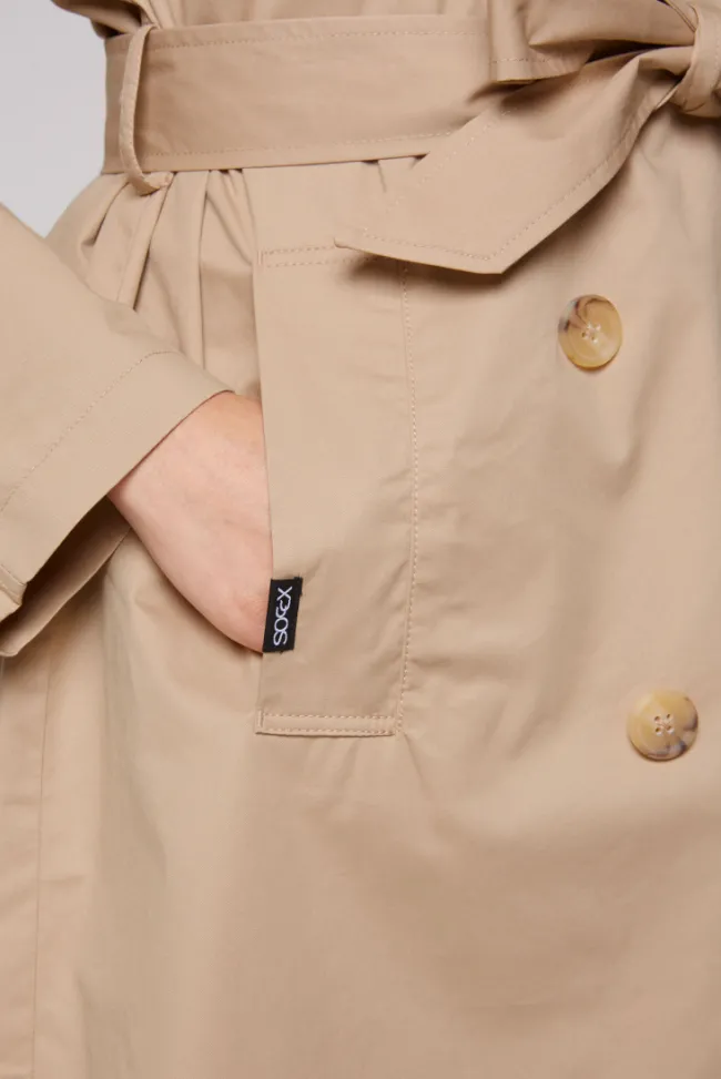 Damen CAMP DAVID & SOCCX Trenchcoat mit Bindegürtel dark stone beige