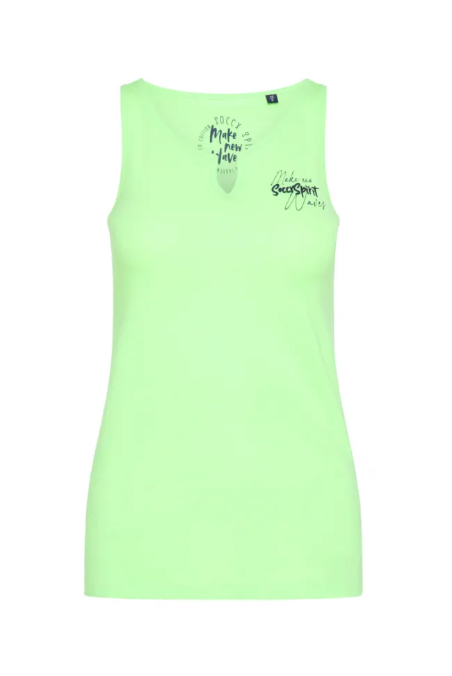 Damen CAMP DAVID & SOCCX Trägershirt mit offenem Rundhalsausschnitt fresh lime