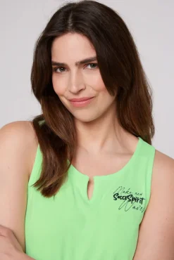 Damen CAMP DAVID & SOCCX Trägershirt mit offenem Rundhalsausschnitt fresh lime
