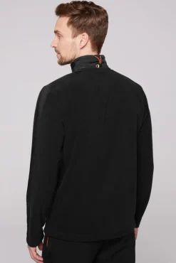 Herren CAMP DAVID & SOCCX Troyer-Fleeceshirt mit Tapes und Prägedrucken