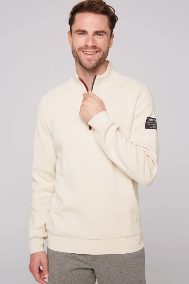 Herren CAMP DAVID & SOCCX Troyer-Pullover mit Zipper-Detail