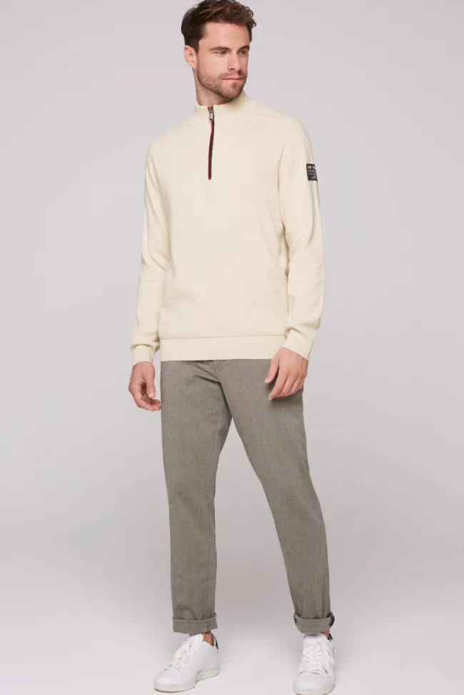 Herren CAMP DAVID & SOCCX Troyer-Pullover mit Zipper-Detail