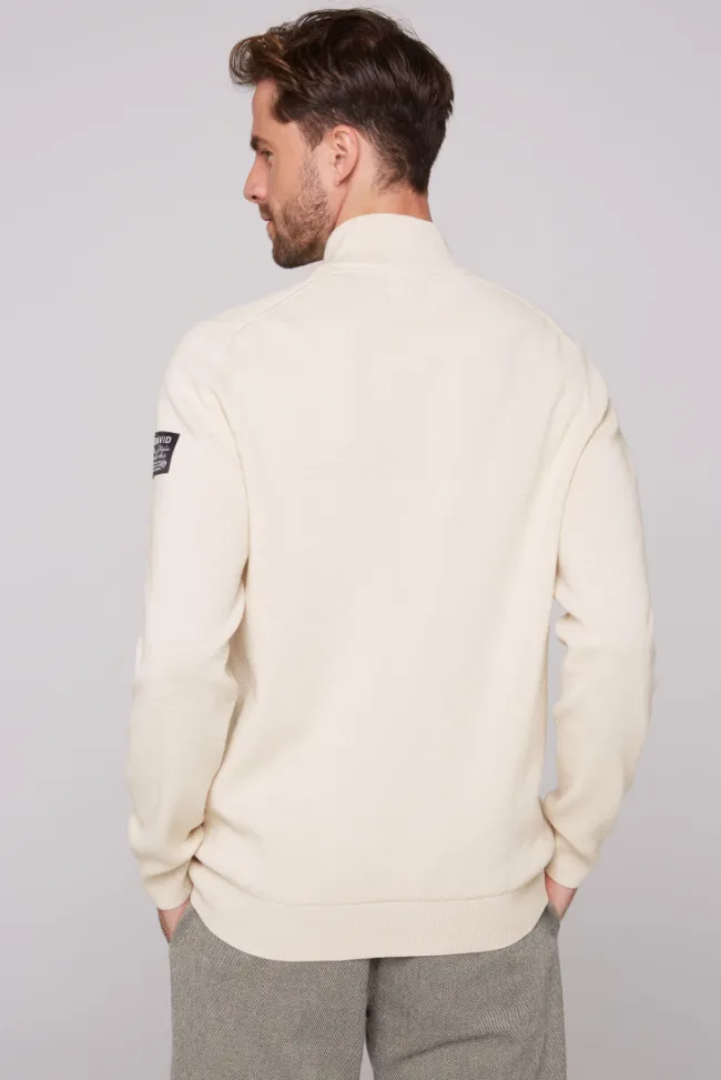Herren CAMP DAVID & SOCCX Troyer-Pullover mit Zipper-Detail