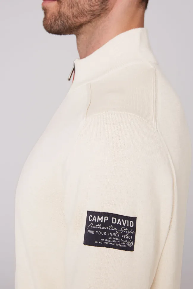 Herren CAMP DAVID & SOCCX Troyer-Pullover mit Zipper-Detail