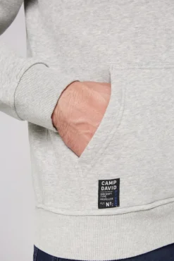 Herren CAMP DAVID & SOCCX Troyer-Sweatshirt mit Artworks granite melange
