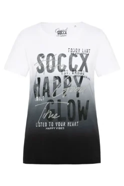Damen CAMP DAVID & SOCCX T-Shirt Dip Dye mit Glitter Wording | S