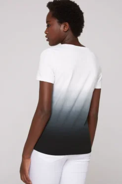 Damen CAMP DAVID & SOCCX T-Shirt Dip Dye mit Glitter Wording | S