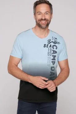 Herren CAMP DAVID & SOCCX T-Shirt Dip Dye mit senkrechtem Logo Artwork