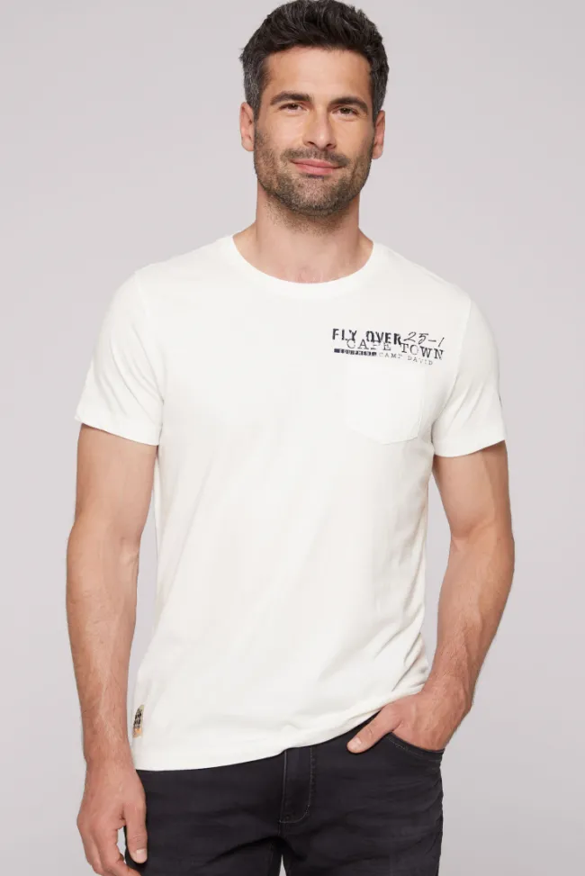 Herren CAMP DAVID & SOCCX T-Shirt mit Brusttasche und Rücken-Artwork