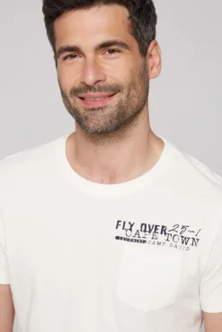 Herren CAMP DAVID & SOCCX T-Shirt mit Brusttasche und Rücken-Artwork