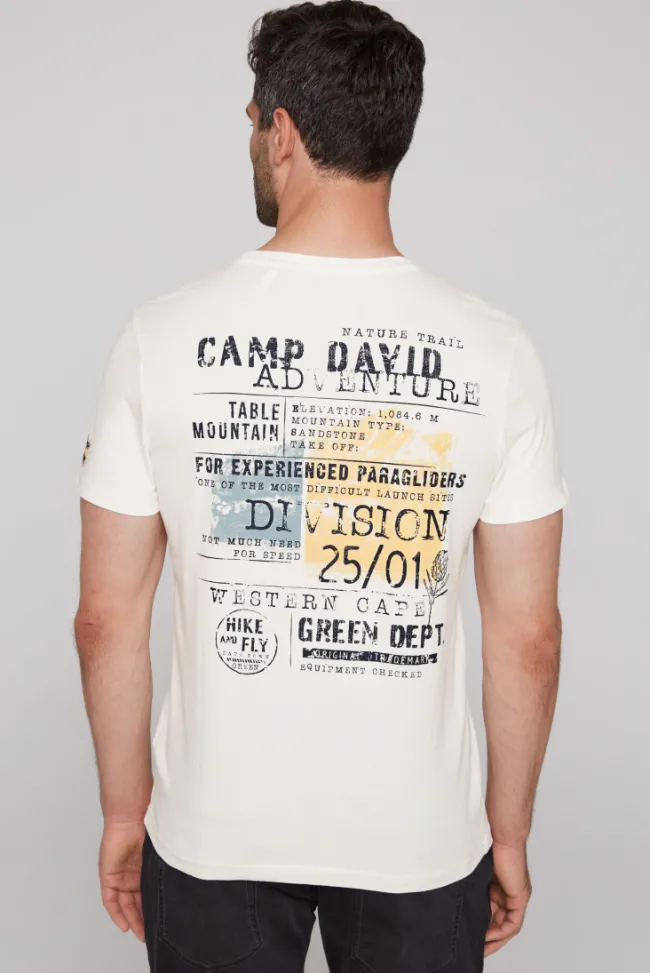 Herren CAMP DAVID & SOCCX T-Shirt mit Brusttasche und Rücken-Artwork