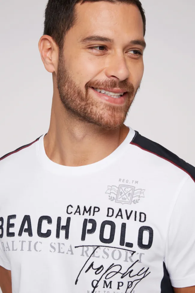 Herren CAMP DAVID & SOCCX T-Shirt mit Color-Blocking und Artwork