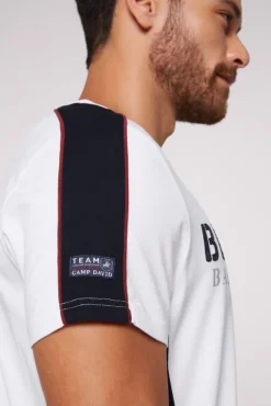 Herren CAMP DAVID & SOCCX T-Shirt mit Color-Blocking und Artwork