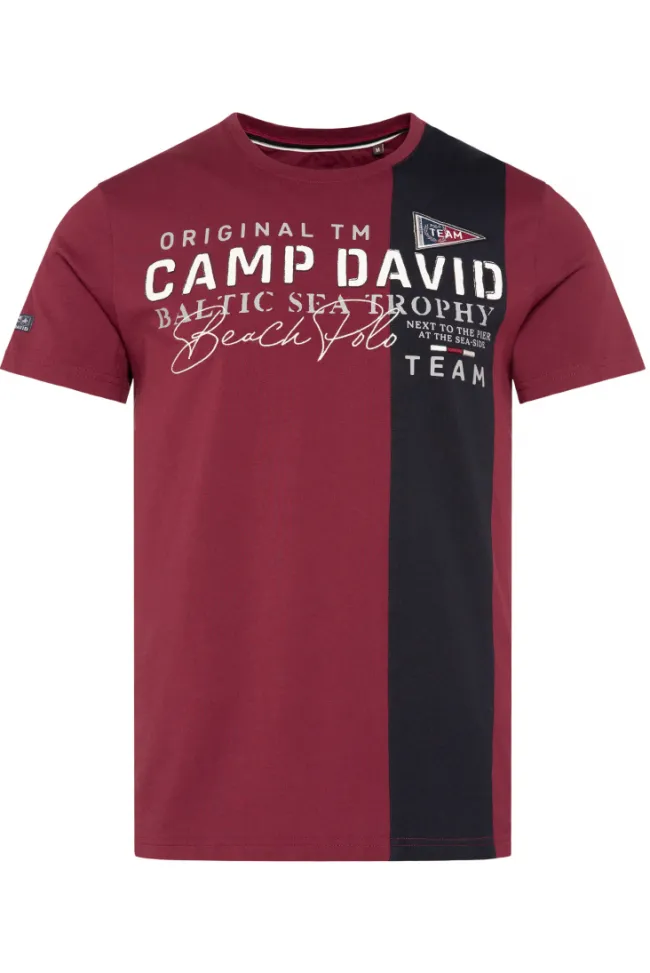 Herren CAMP DAVID & SOCCX T-Shirt mit Color-Blocking und Artwork