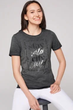 Damen CAMP DAVID & SOCCX T-Shirt mit Folienprint
