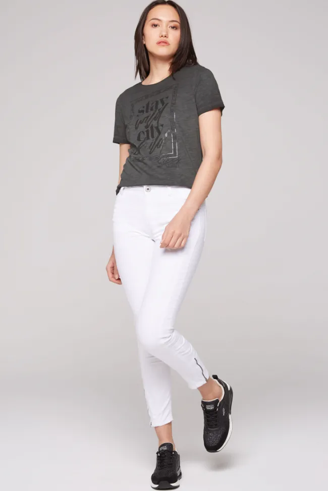 Damen CAMP DAVID & SOCCX T-Shirt mit Folienprint
