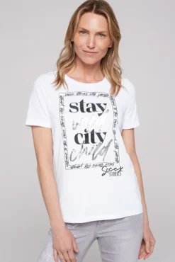 Damen CAMP DAVID & SOCCX T-Shirt mit Folienprint