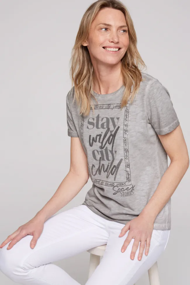 Damen CAMP DAVID & SOCCX T-Shirt mit Folienprint