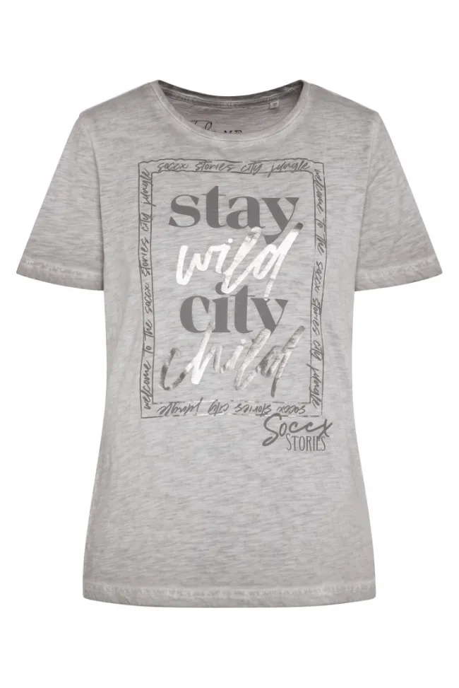 Damen CAMP DAVID & SOCCX T-Shirt mit Folienprint