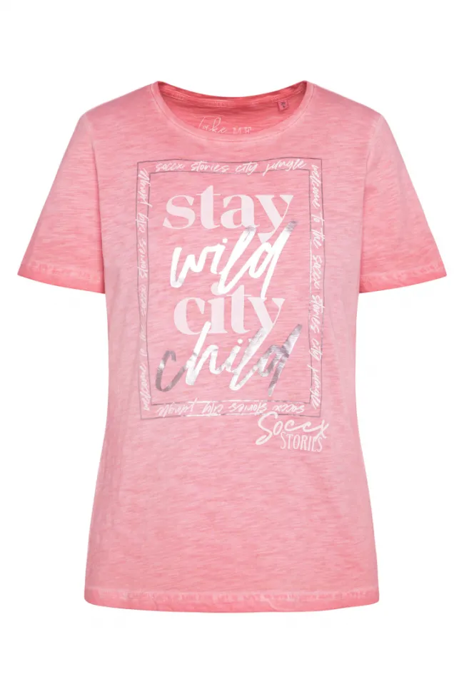 Damen CAMP DAVID & SOCCX T-Shirt mit Folienprint