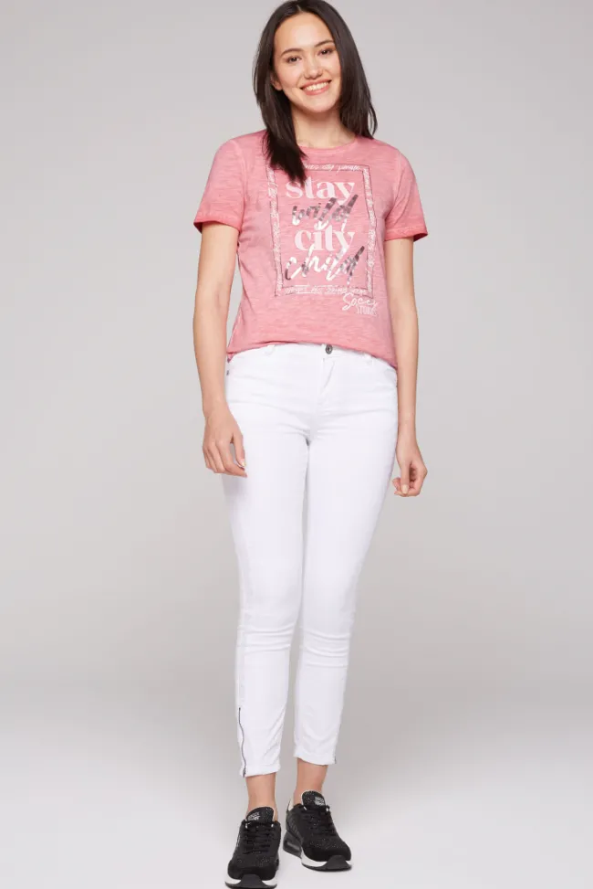 Damen CAMP DAVID & SOCCX T-Shirt mit Folienprint