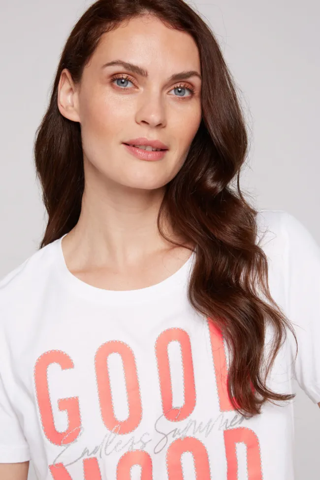 Damen CAMP DAVID & SOCCX T-Shirt mit Glitter-Puff-Print