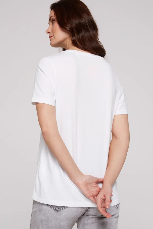 Damen CAMP DAVID & SOCCX T-Shirt mit Glitter-Puff-Print