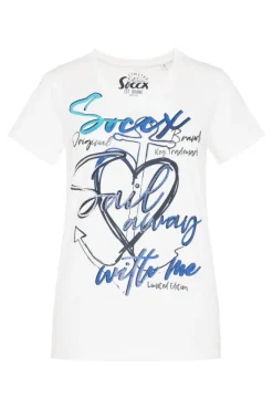 Damen CAMP DAVID & SOCCX T-Shirt mit Logo Print