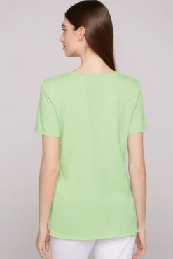 Damen CAMP DAVID & SOCCX T-Shirt mit Pailletten-Artwork light green