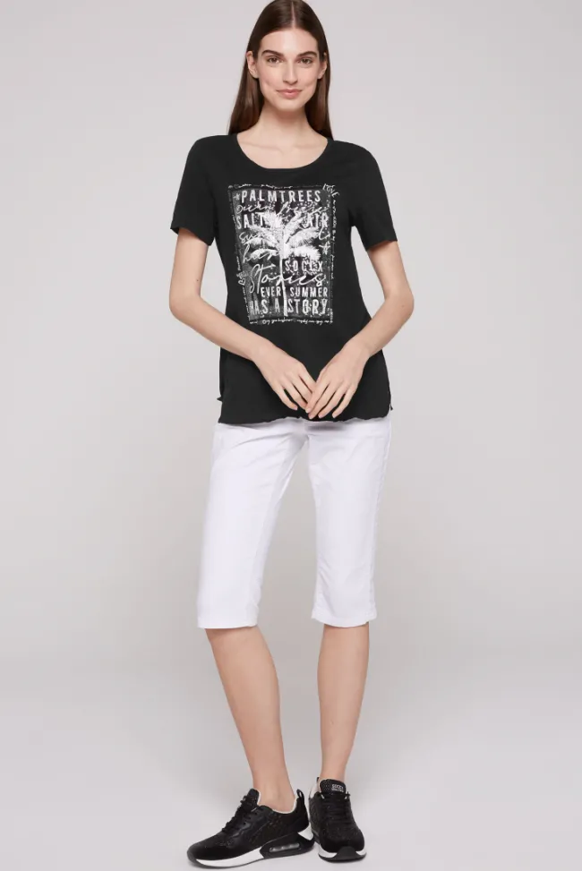 Damen CAMP DAVID & SOCCX T-Shirt mit Pailletten-Artwork