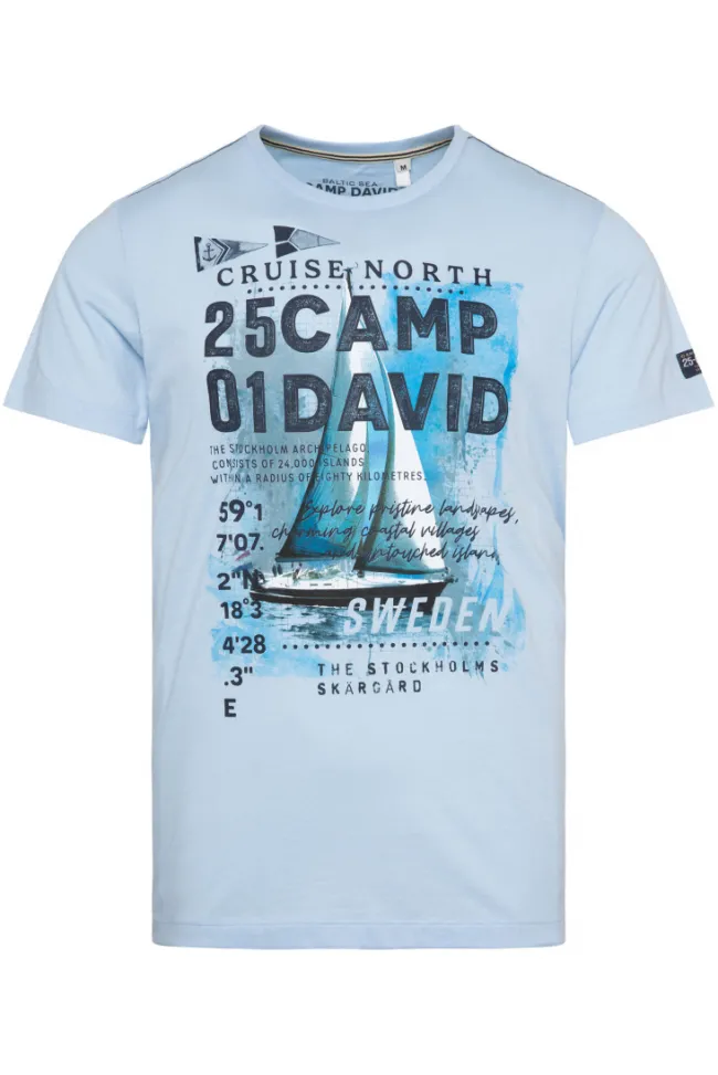 Herren CAMP DAVID & SOCCX T-Shirt mit Photoprint summer blue