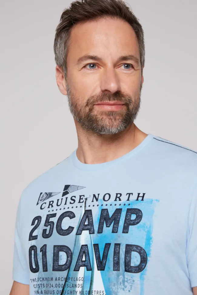 Herren CAMP DAVID & SOCCX T-Shirt mit Photoprint summer blue