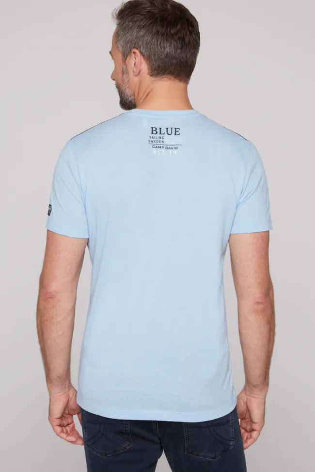 Herren CAMP DAVID & SOCCX T-Shirt mit Photoprint summer blue
