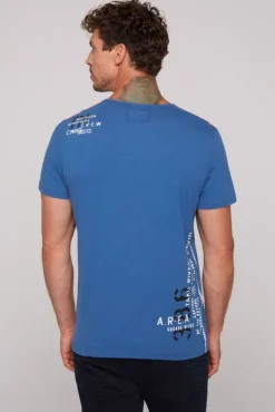 Herren CAMP DAVID & SOCCX T-Shirt mit Print im Used Look strong blue