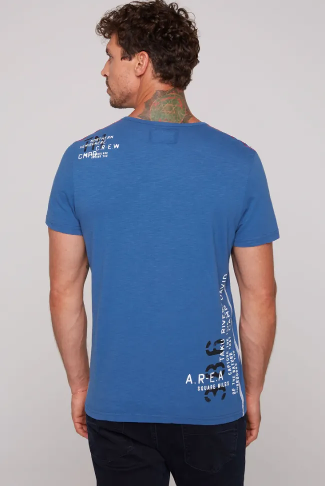 Herren CAMP DAVID & SOCCX T-Shirt mit Print im Used Look strong blue